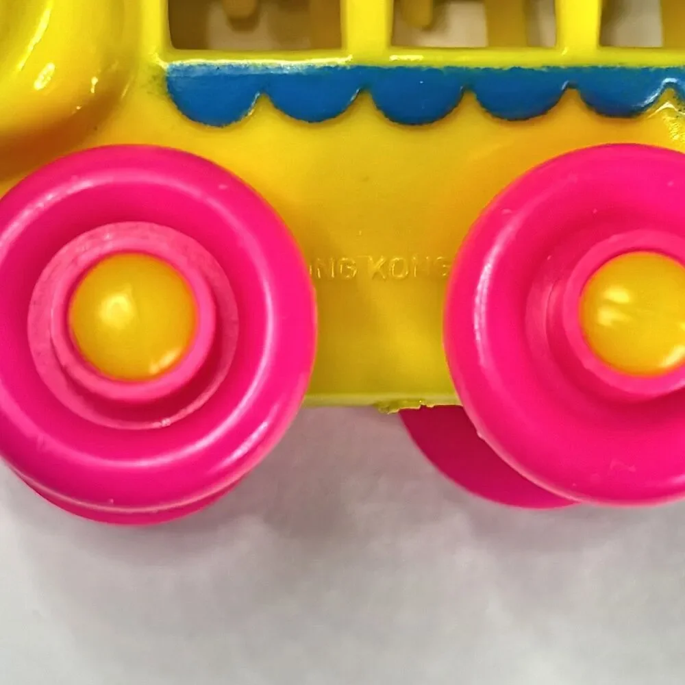 1960s Vintage Mattel Upsy Downsy Piggy Bus Plastic Made Hong Kong Toy